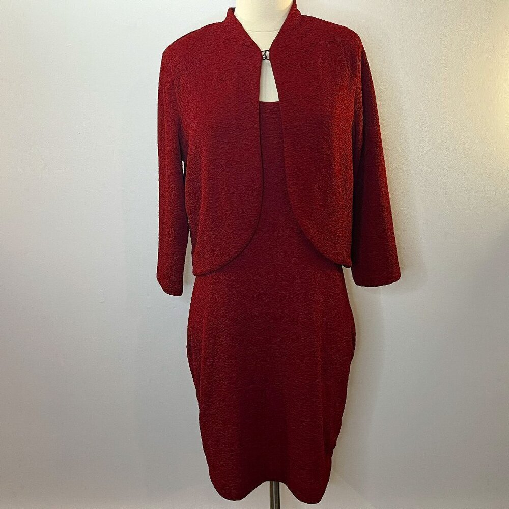 Covington Women's Cabernet Knit Bolero Dress Set - Size Medium - NWT $90